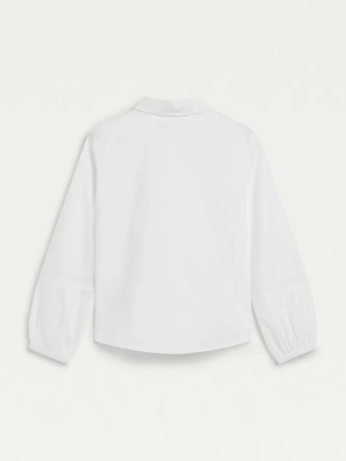 Tommy Hilfiger Organic Cotton Poplin Shirt White Girls Tops and TShirts Popular