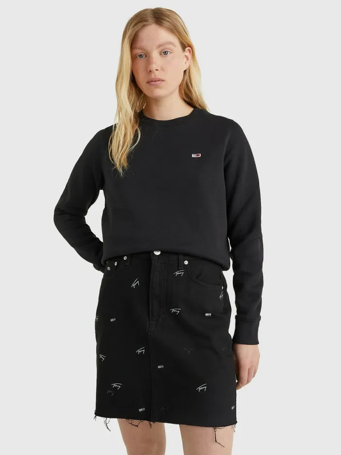 Tommy Hilfiger Organic Cotton Regular Fit Fleece Sweatshirt Black Womens Sweatshirts and Hoodies Fashion Tommy Hilfiger Organic Cotton Regular Fit Fleece Sweatshirt Black Womens Sweatshirts and Hoodies Fashion