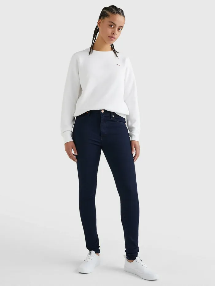 Tommy Hilfiger Organic Cotton Regular Fit Fleece Sweatshirt White Womens Sweatshirts and Hoodies Popular