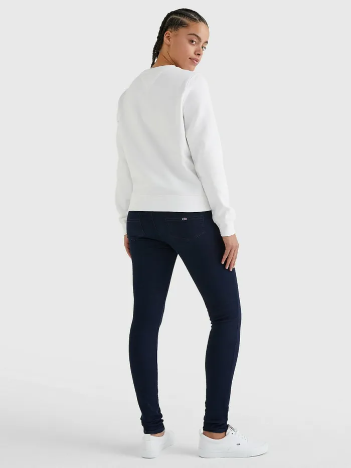 Tommy Hilfiger Organic Cotton Regular Fit Fleece Sweatshirt White Womens Sweatshirts and Hoodies Popular