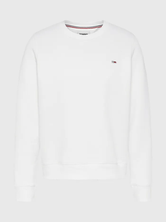 Tommy Hilfiger Organic Cotton Regular Fit Fleece Sweatshirt White Womens Sweatshirts and Hoodies Popular