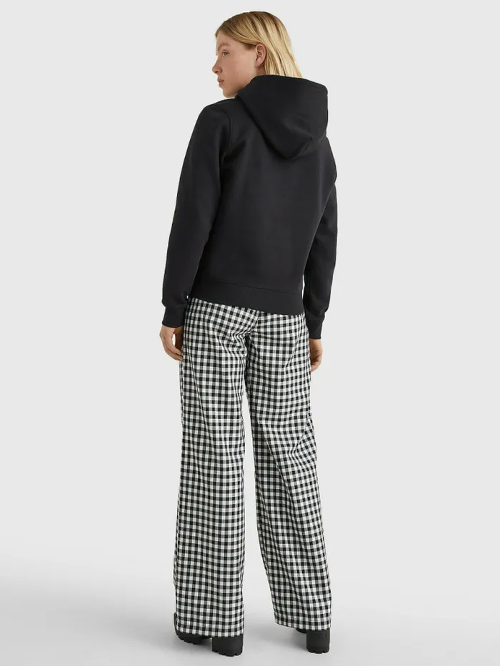 Tommy Hilfiger Organic Cotton Regular Fit Hoody Black Womens Sweatshirts and Hoodies Sale