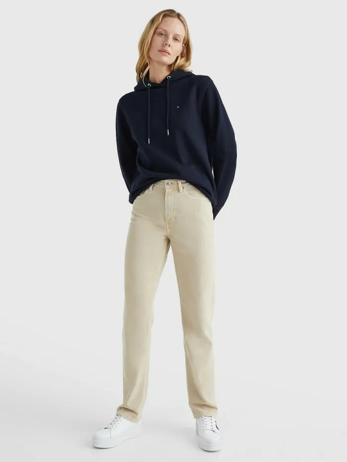 Tommy Hilfiger Organic Cotton Regular Fit Hoody Desert Sky Womens Sweatshirts and Hoodies Near Me