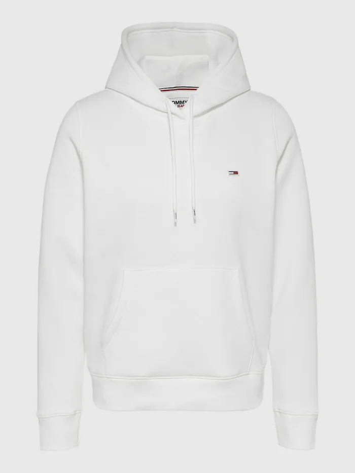 Tommy Hilfiger Organic Cotton Regular Fit Hoody White Womens Sweatshirts and Hoodies Online