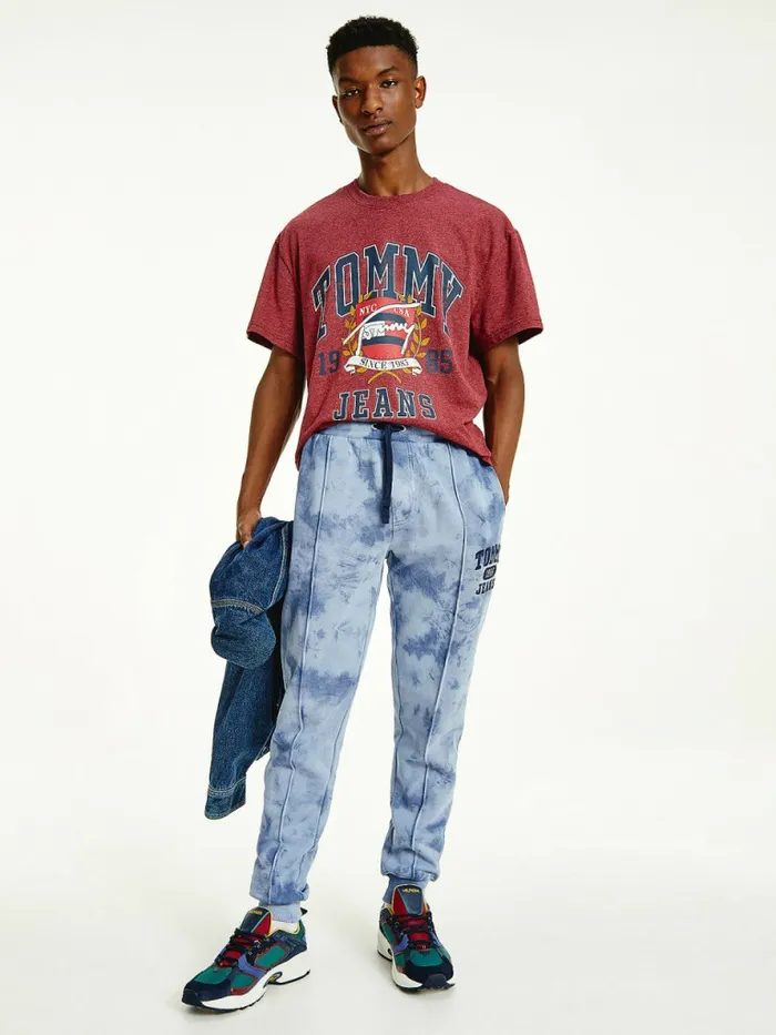 Tommy Hilfiger Organic Cotton TieDye Slim Fit Joggers Twilight Navy Tie Dye Mens Trousers Tommy Hilfiger Organic Cotton TieDye Slim Fit Joggers Twilight Navy Tie Dye Mens Trousers