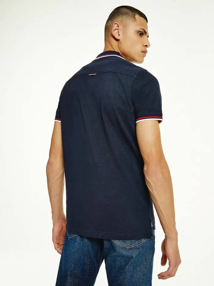 Tommy Hilfiger Organic Cotton Tipped Slim Fit Polo Desert Sky Mens Polo Shirts Gift 4 You