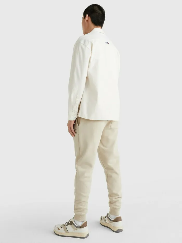 Tommy Hilfiger Organic Cotton Twill Overshirt Ancient White Mens Shirts Fashion