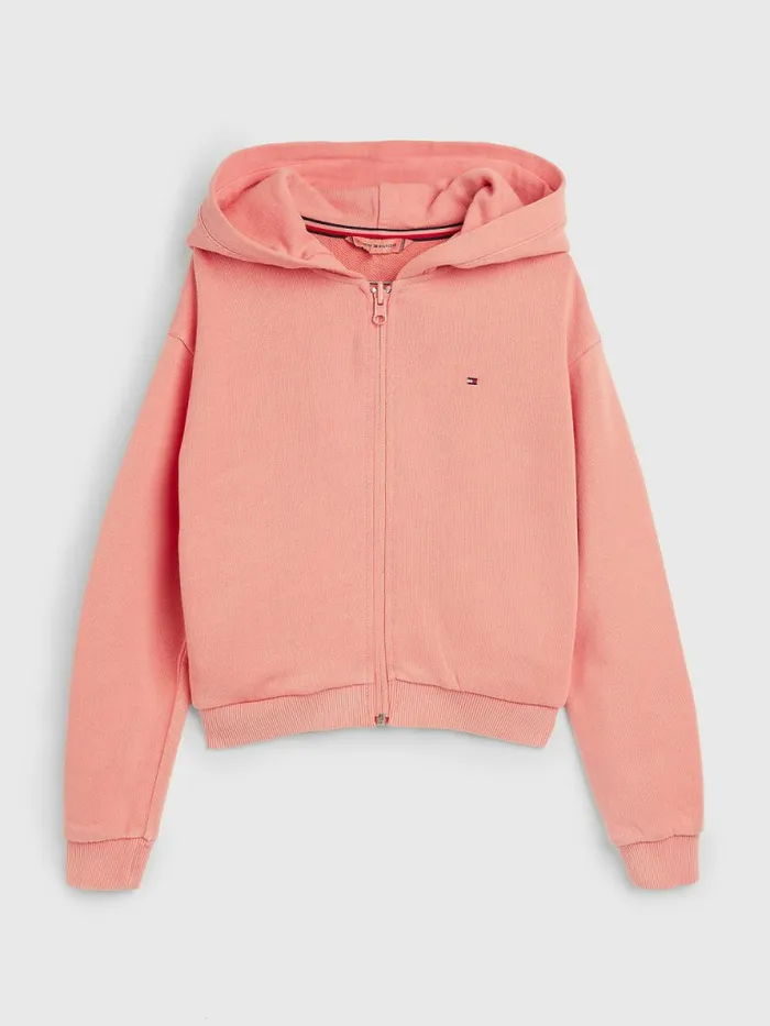 Tommy Hilfiger Organic Cotton ZipThru Hoody Island Punch Girls Sweatshirts and Hoodies Online Tommy Hilfiger Organic Cotton ZipThru Hoody Island Punch Girls Sweatshirts and Hoodies Online