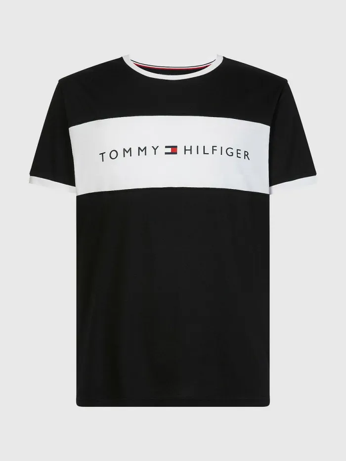 Tommy Hilfiger Original ColourBlocked Logo TShirt Black Night Mens Loungewear and Nightwear Tommy Hilfiger Original ColourBlocked Logo TShirt Black Night Mens Loungewear and Nightwear