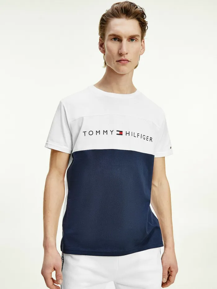 Tommy Hilfiger Original ColourBlocked Logo TShirt WhiteNavy Blazer Colorblock Mens TShirts Gift 4 You Tommy Hilfiger Original ColourBlocked Logo TShirt WhiteNavy Blazer Colorblock Mens TShirts Gift 4 You