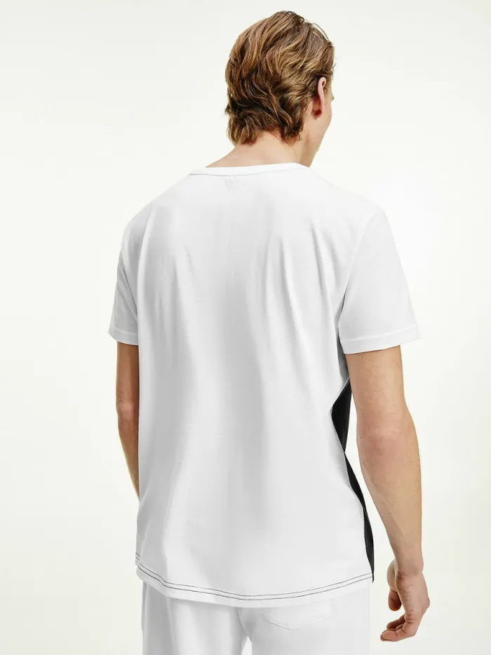 Tommy Hilfiger Original ColourBlocked Logo TShirt WhiteNavy Blazer Colorblock Mens TShirts Gift 4 You