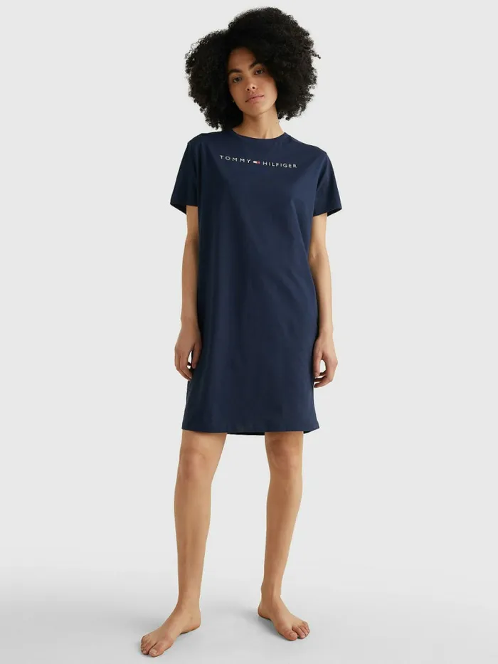 Tommy Hilfiger Original Half Sleeve Nightdress Navy Blazer Womens Essentials Popular Tommy Hilfiger Original Half Sleeve Nightdress Navy Blazer Womens Essentials Popular