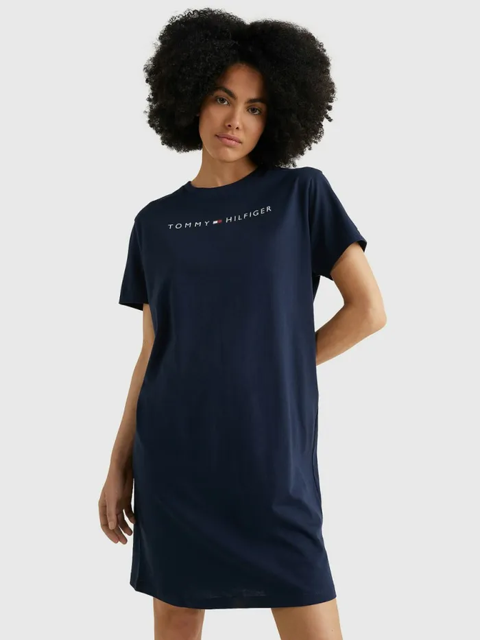 Tommy Hilfiger Original Half Sleeve Nightdress Navy Blazer Womens Essentials Popular