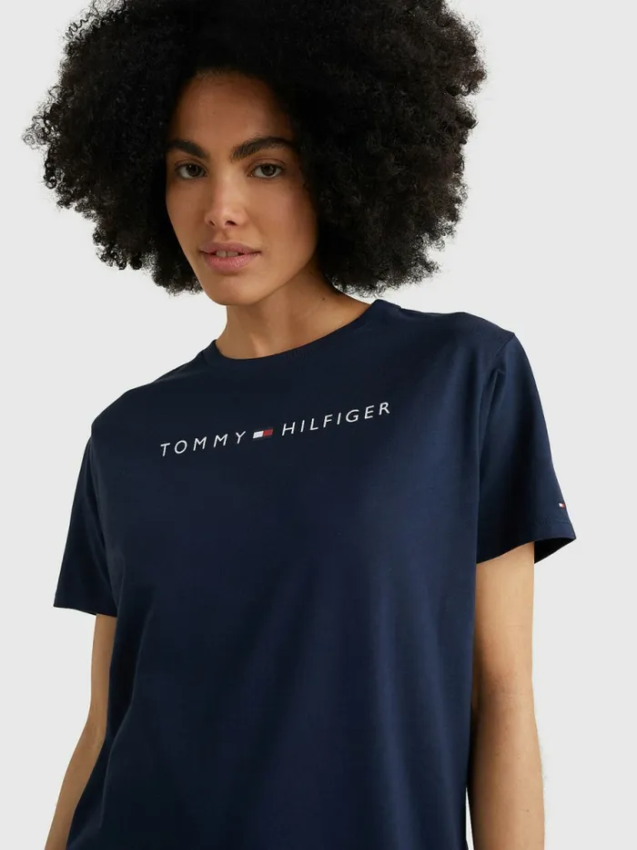 Tommy Hilfiger Original Half Sleeve Nightdress Navy Blazer Womens Essentials Popular
