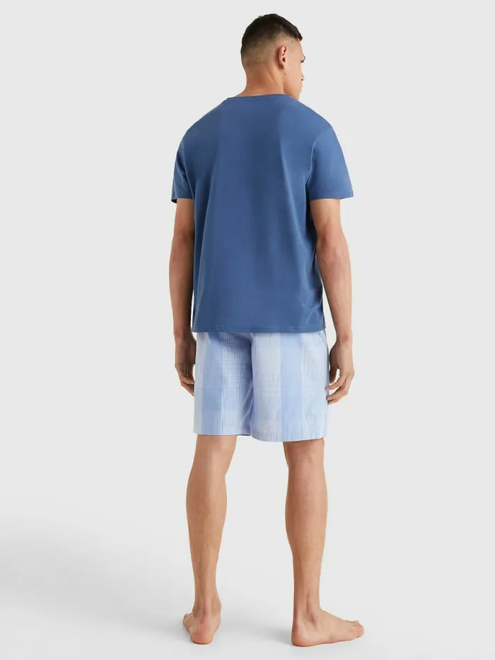 Tommy Hilfiger Original Jersey Logo TShirt Petrol Blue Mens Loungewear and Nightwear