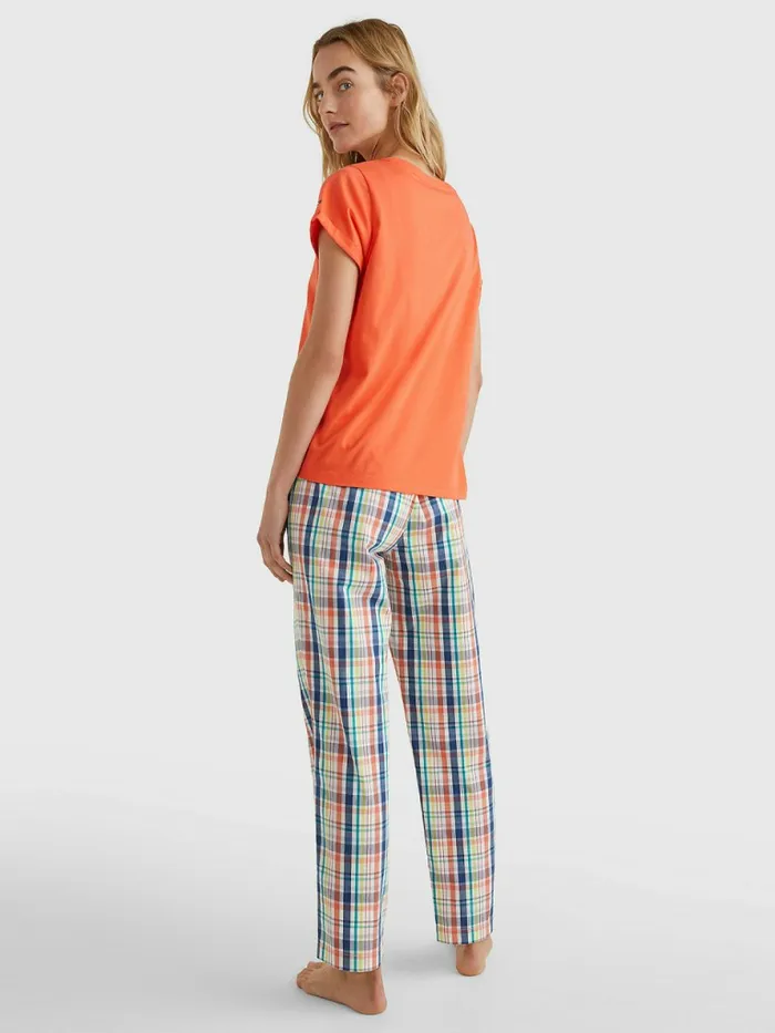 Tommy Hilfiger Original Logo TurnBack Cuff TShirt Hawaiian Coral Womens Lounge and Nightwear