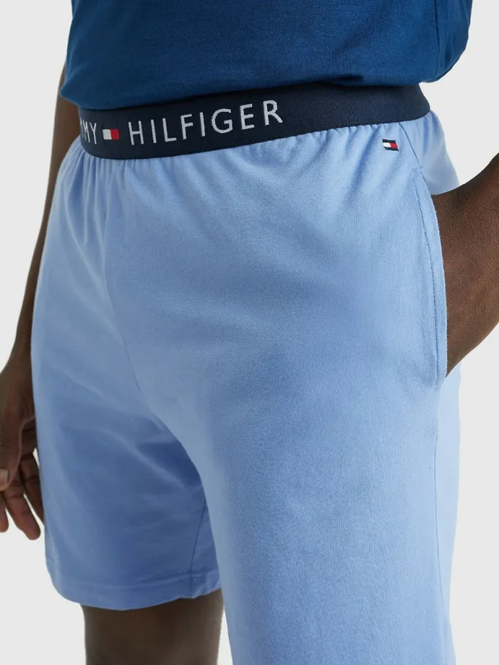 Tommy Hilfiger Original Short Sleeve Pyjama Set Twilight IndigoPeri Blue Mens Loungewear and Nightwear