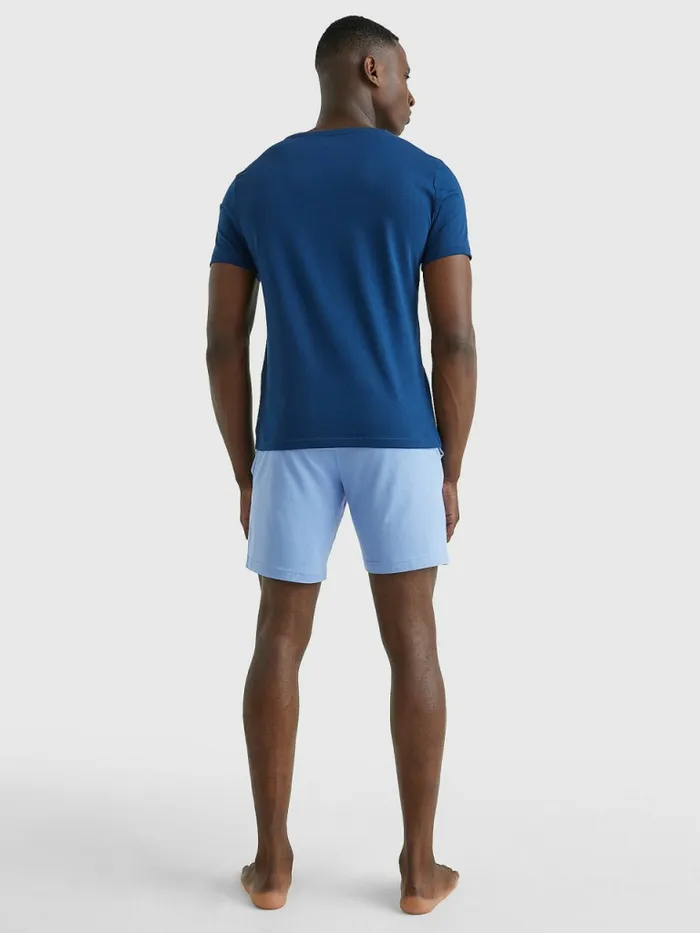 Tommy Hilfiger Original Short Sleeve Pyjama Set Twilight IndigoPeri Blue Mens Loungewear and Nightwear