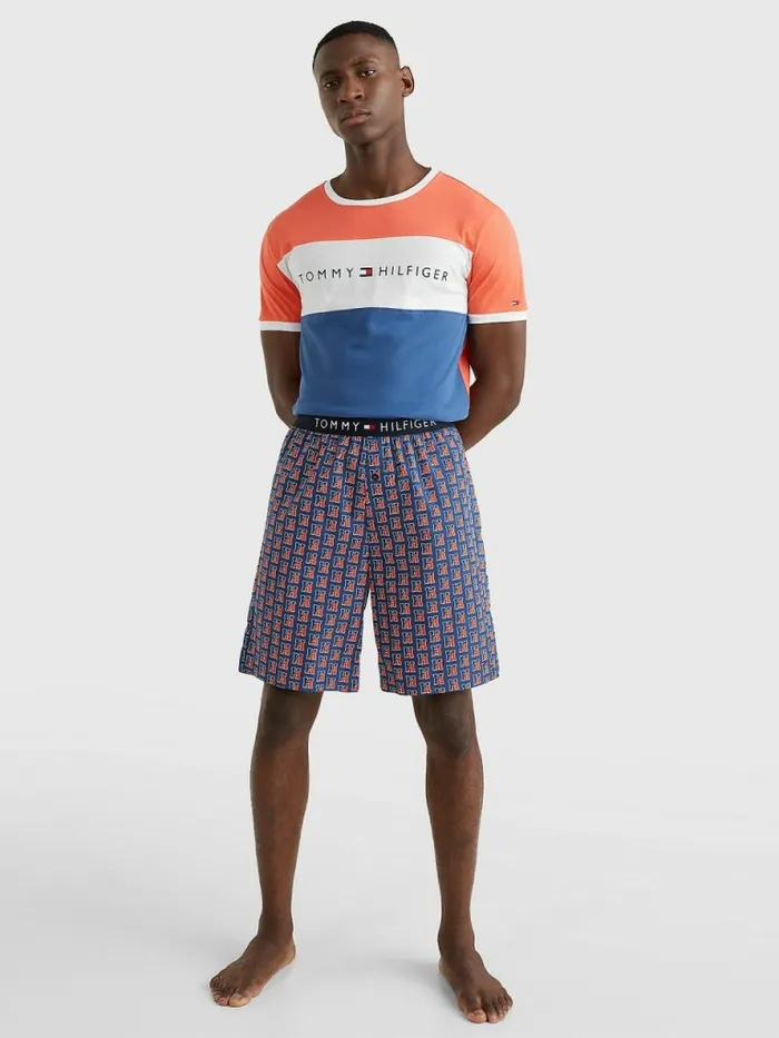 Tommy Hilfiger Original Woven Print Shorts Slash Mens Loungewear and Nightwear On Sale