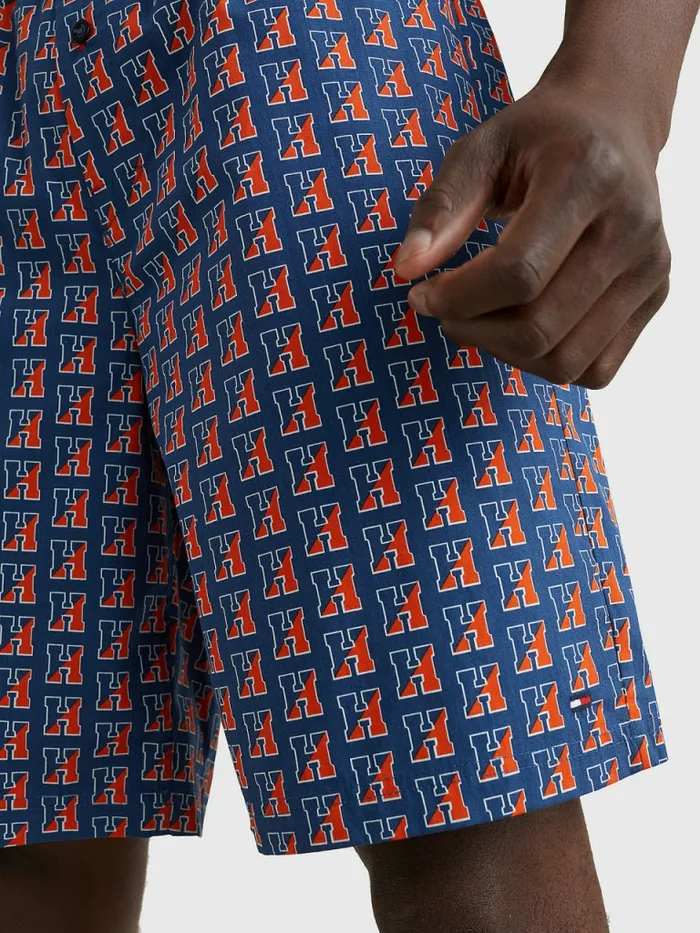 Tommy Hilfiger Original Woven Print Shorts Slash Mens Loungewear and Nightwear On Sale