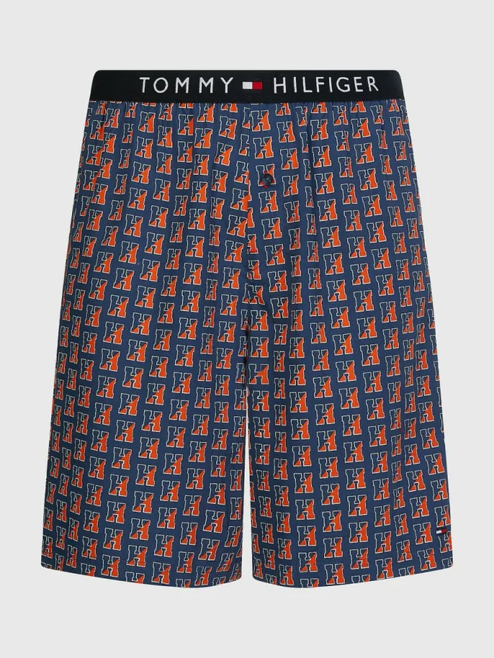 Tommy Hilfiger Original Woven Print Shorts Slash Mens Loungewear and Nightwear On Sale