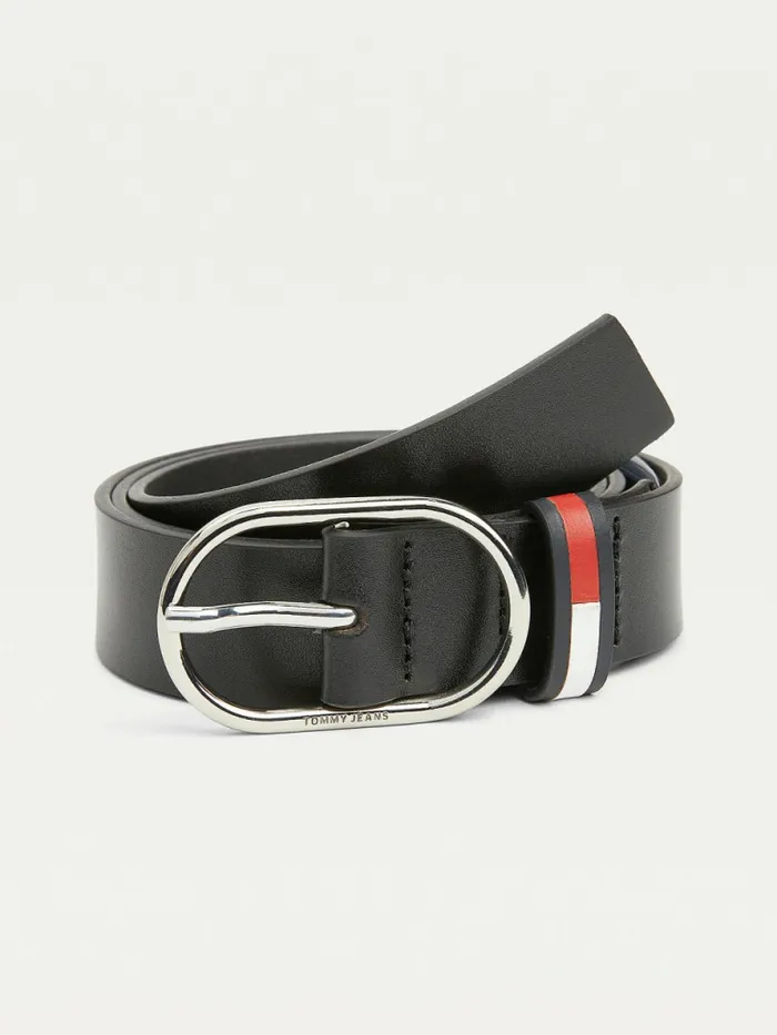 Tommy Hilfiger Oval Buckle Organic Leather Belt Black Womens Belts Cheap On Sale Tommy Hilfiger Oval Buckle Organic Leather Belt Black Womens Belts Cheap On Sale
