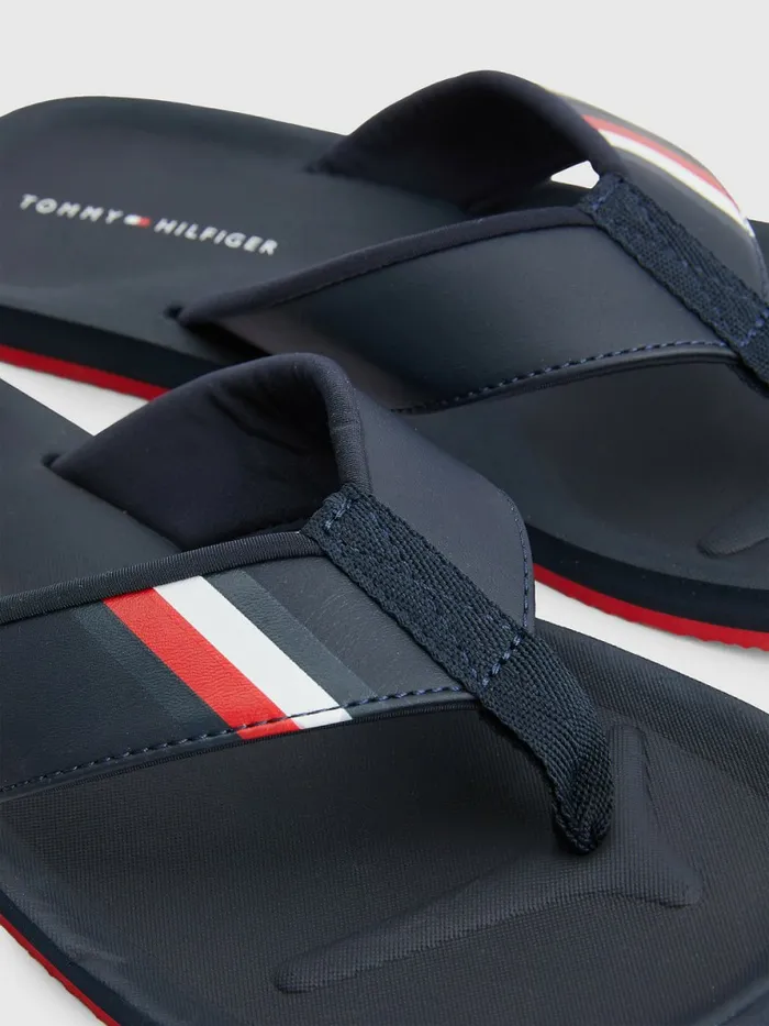 Tommy Hilfiger Padded Strap FlipFlops Desert Sky Mens Sandals Sliders and Flip Flops Popular