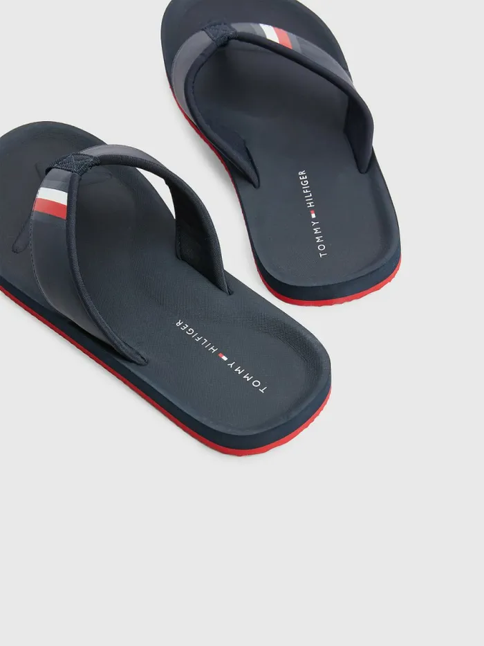 Tommy Hilfiger Padded Strap FlipFlops Desert Sky Mens Sandals Sliders and Flip Flops Popular