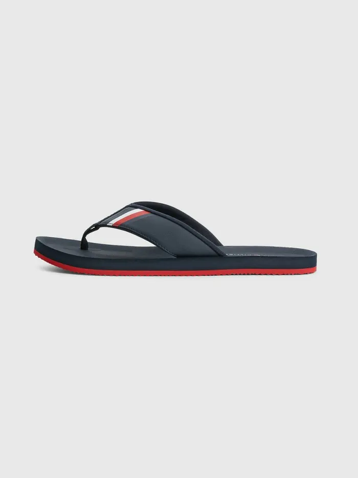 Tommy Hilfiger Padded Strap FlipFlops Desert Sky Mens Sandals Sliders and Flip Flops Popular