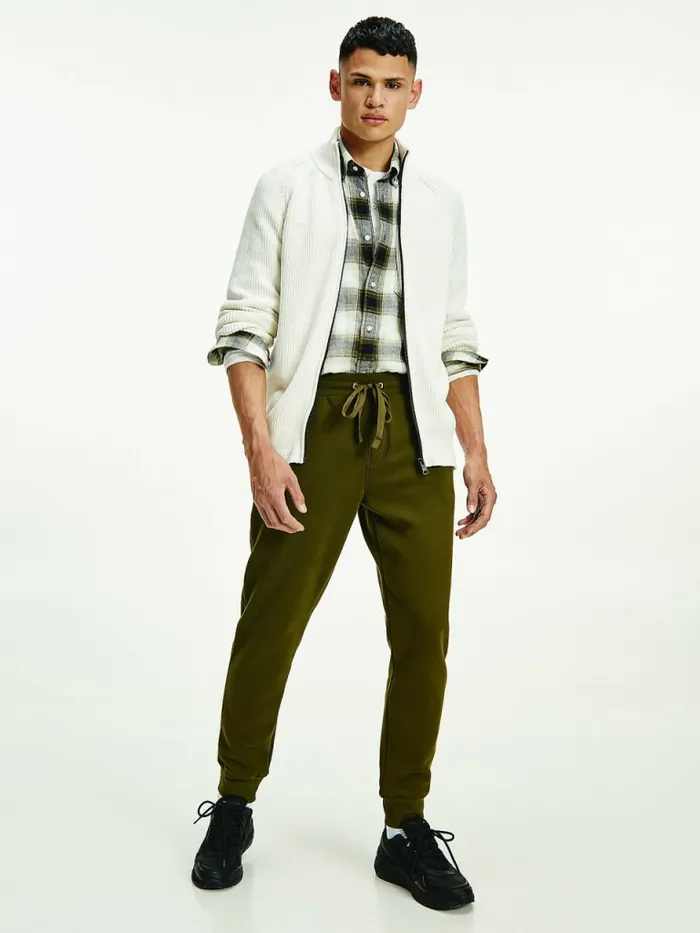 Tommy Hilfiger Peached Fleece Joggers Olivewood Mens Trousers