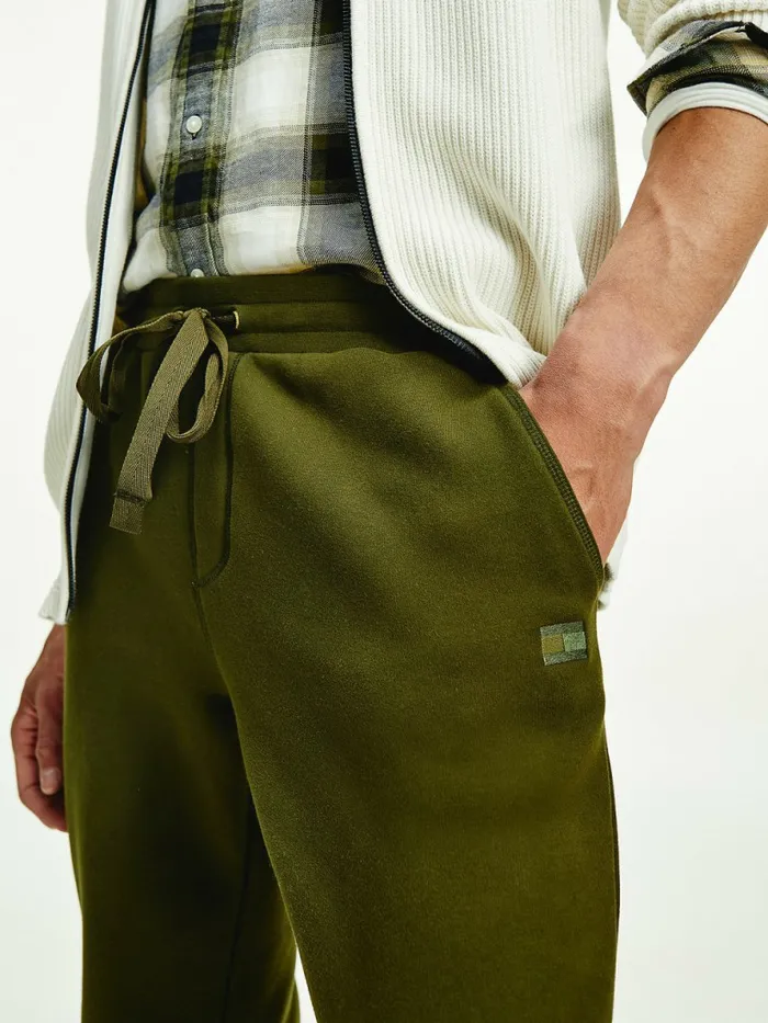 Tommy Hilfiger Peached Fleece Joggers Olivewood Mens Trousers