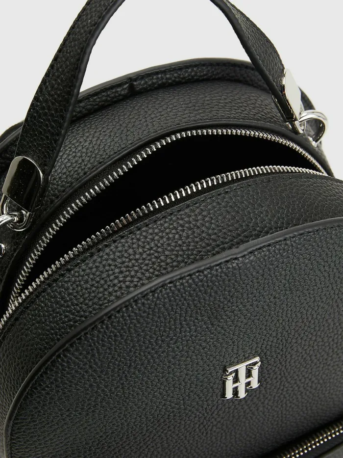 Tommy Hilfiger Pebble Grain Backpack Black Womens Bags Casaul
