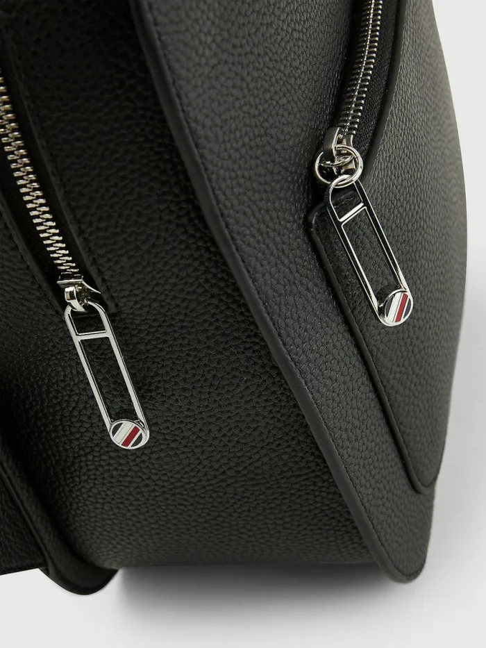 Tommy Hilfiger Pebble Grain Backpack Black Womens Bags Casaul