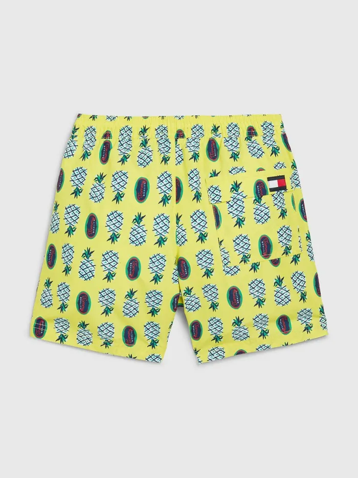Tommy Hilfiger Pineapple Print Mid Length Swim Shorts Tommy Pineapples Print Boys Swimwear Gift for Friend