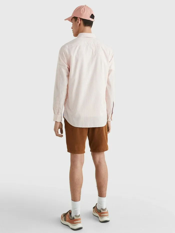 Tommy Hilfiger Pinstripe Regular Fit Shirt Sunset PeachMulti Mens Shirts On Sale