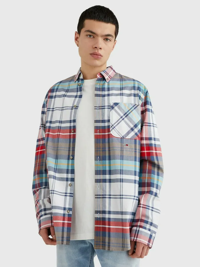 Tommy Hilfiger Plaid Check Organic Oxford Cotton Shirt Twilight NavyMulti Mens Shirts For Sale Tommy Hilfiger Plaid Check Organic Oxford Cotton Shirt Twilight NavyMulti Mens Shirts For Sale