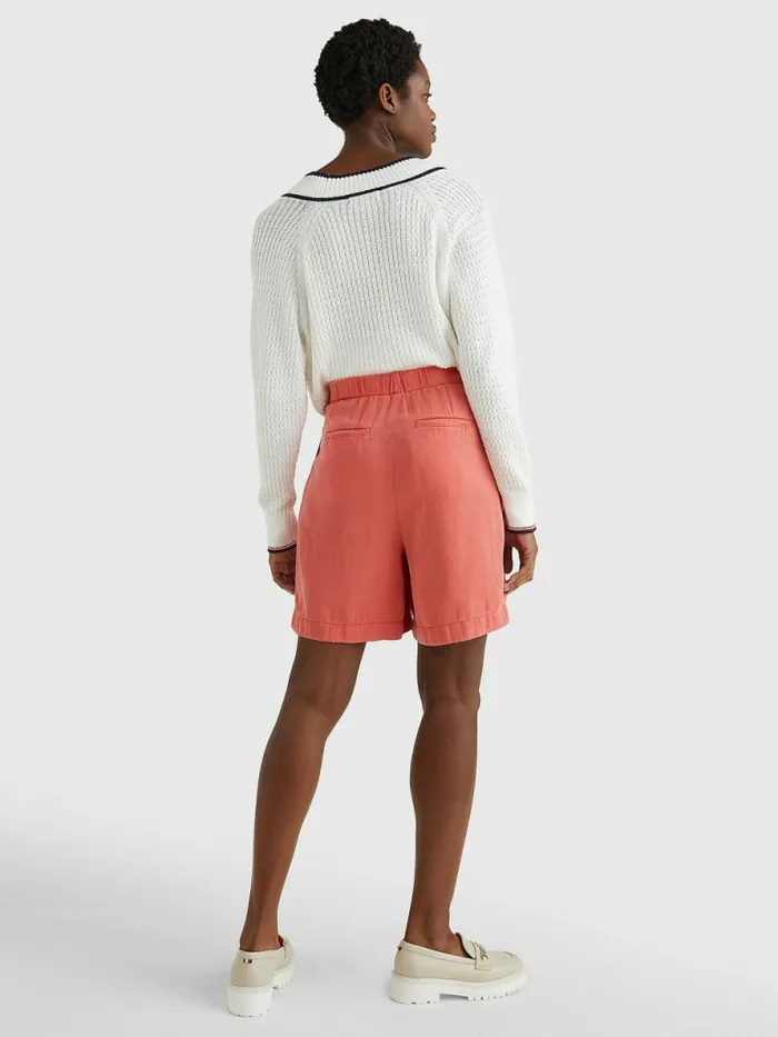 Tommy Hilfiger Pleated Pull On Shorts Crystal Coral Womens CoOrds Near Me