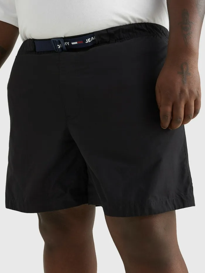 Tommy Hilfiger Plus Belted Beach Shorts Black Mens Plus Size Clothing Near Me