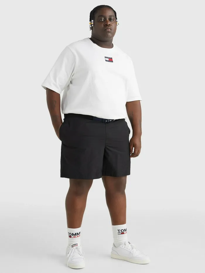 Tommy Hilfiger Plus Belted Beach Shorts Black Mens Plus Size Clothing Near Me