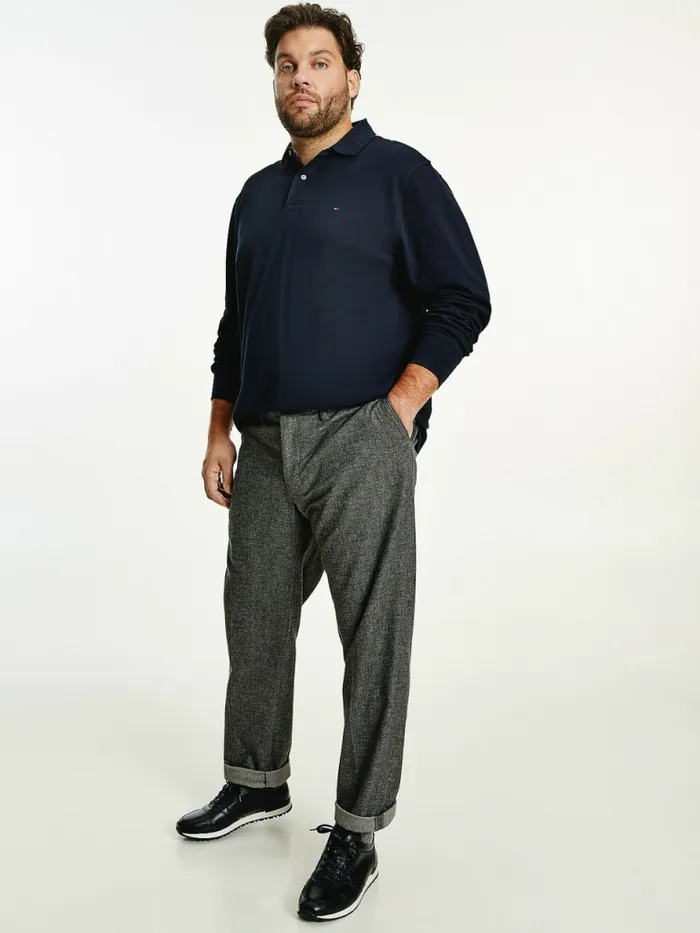 Tommy Hilfiger Plus Denton Fitted Straight WoolLook Trousers Dark Ash Mens Trousers Tommy Hilfiger Plus Denton Fitted Straight WoolLook Trousers Dark Ash Mens Trousers