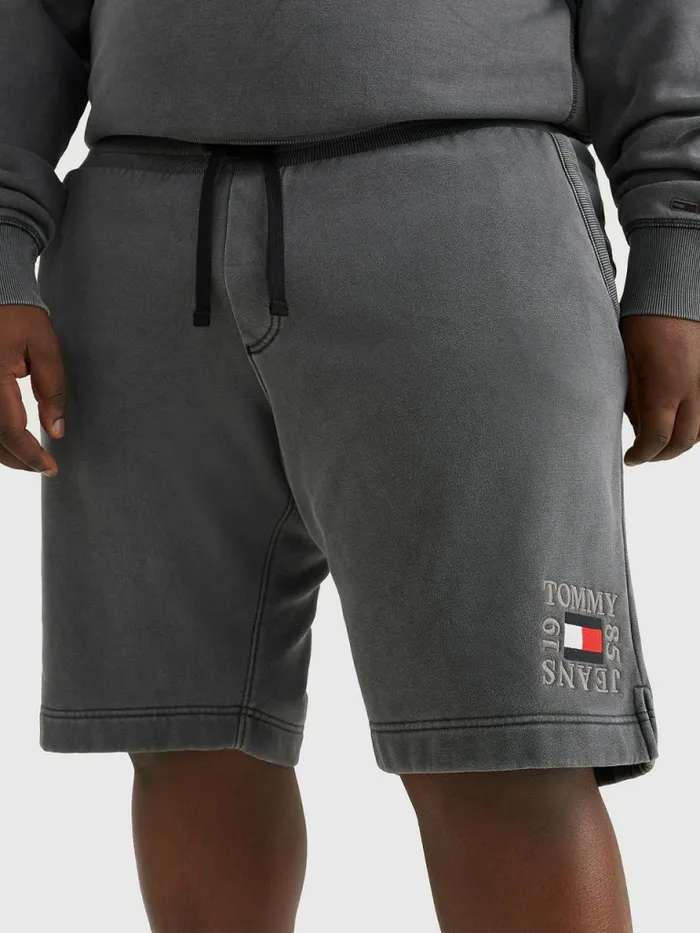 Tommy Hilfiger Plus Fleece Relaxed Shorts Black Mens Plus Size Clothing For Sale Tommy Hilfiger Plus Fleece Relaxed Shorts Black Mens Plus Size Clothing For Sale