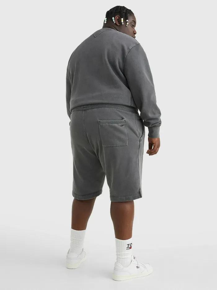 Tommy Hilfiger Plus Fleece Relaxed Shorts Black Mens Plus Size Clothing For Sale