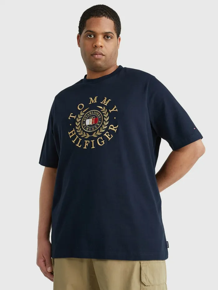 Tommy Hilfiger Plus Icons Embroidery TShirt Desert Sky Mens TShirts Gift Ideas Tommy Hilfiger Plus Icons Embroidery TShirt Desert Sky Mens TShirts Gift Ideas