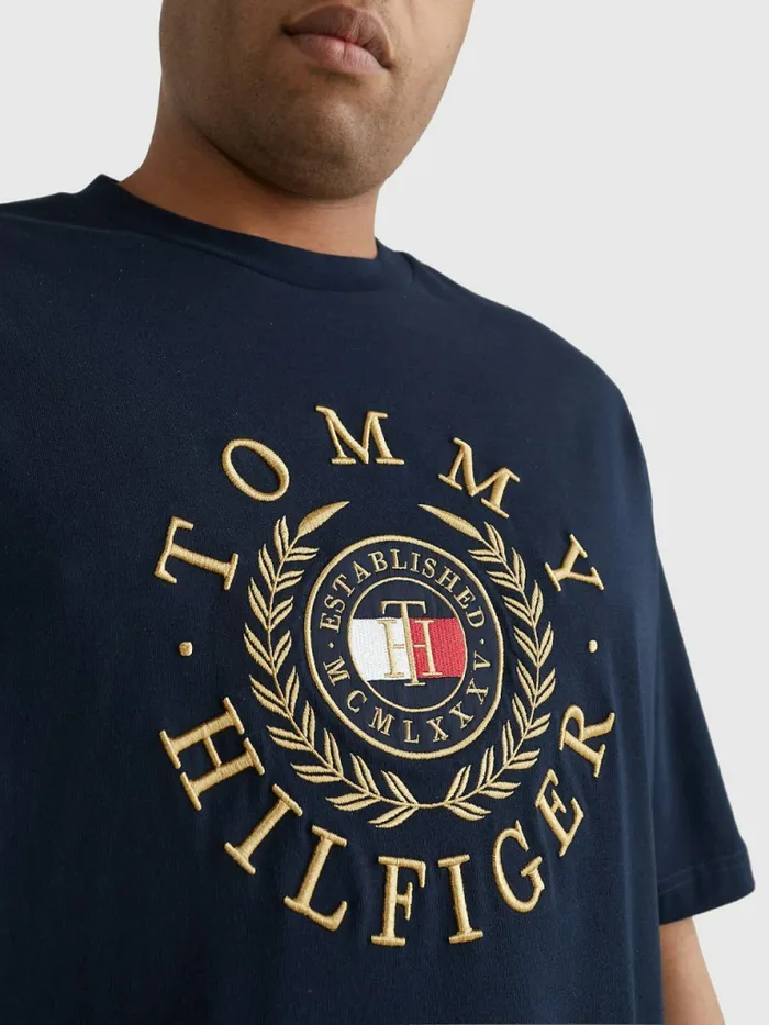 Tommy Hilfiger Plus Icons Embroidery TShirt Desert Sky Mens TShirts Gift Ideas