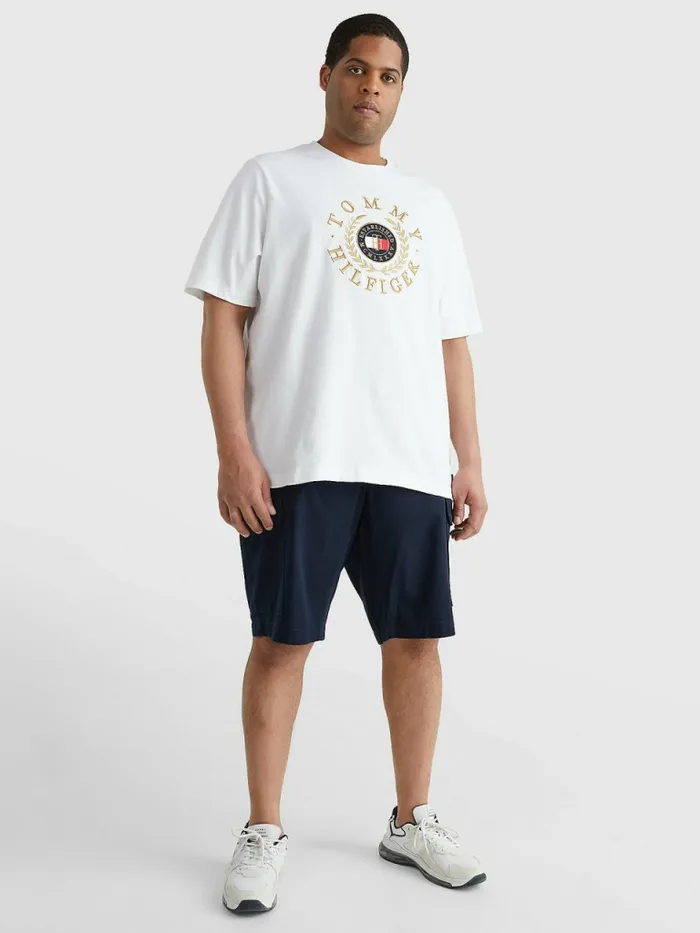 Tommy Hilfiger Plus Icons Embroidery TShirt White Mens Plus Size Clothing