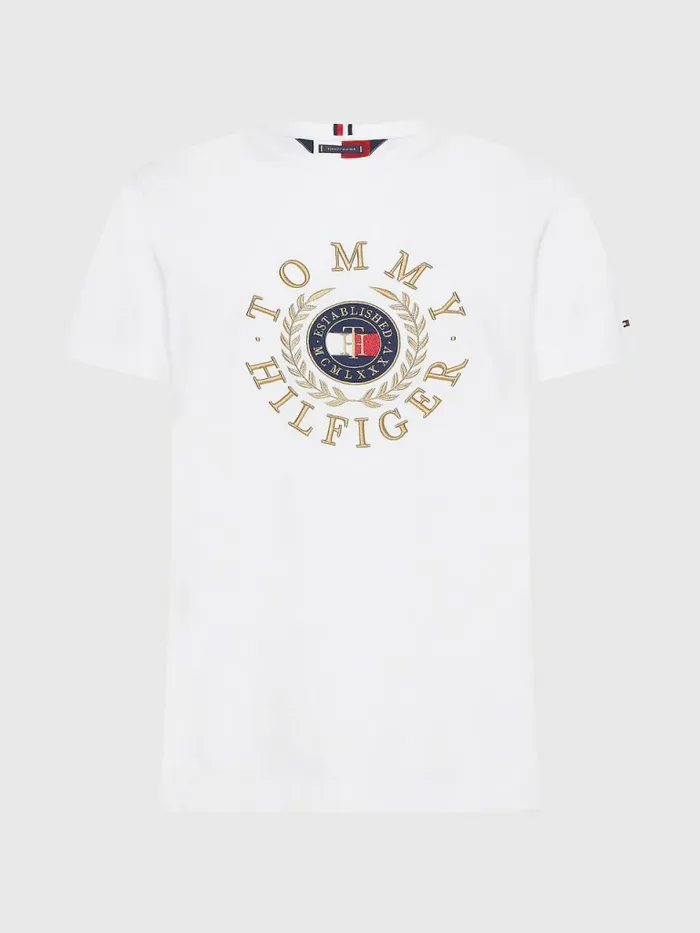 Tommy Hilfiger Plus Icons Embroidery TShirt White Mens Plus Size Clothing