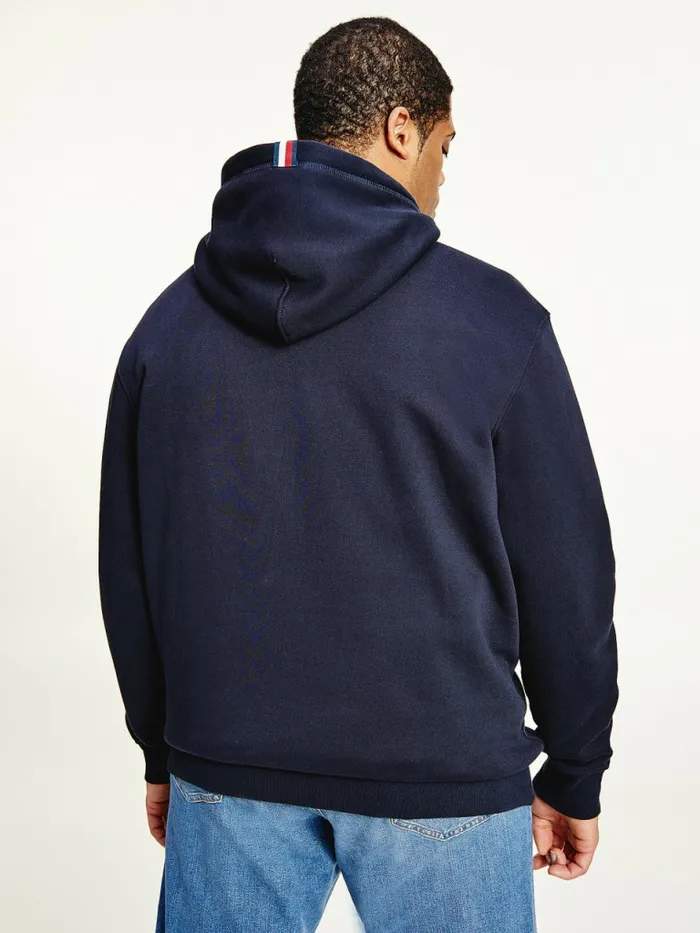 Tommy Hilfiger Plus Icons Logo Embroidery Relaxed Fit Hoody Desert Sky Mens Sweatshirts and Hoodies Fashion