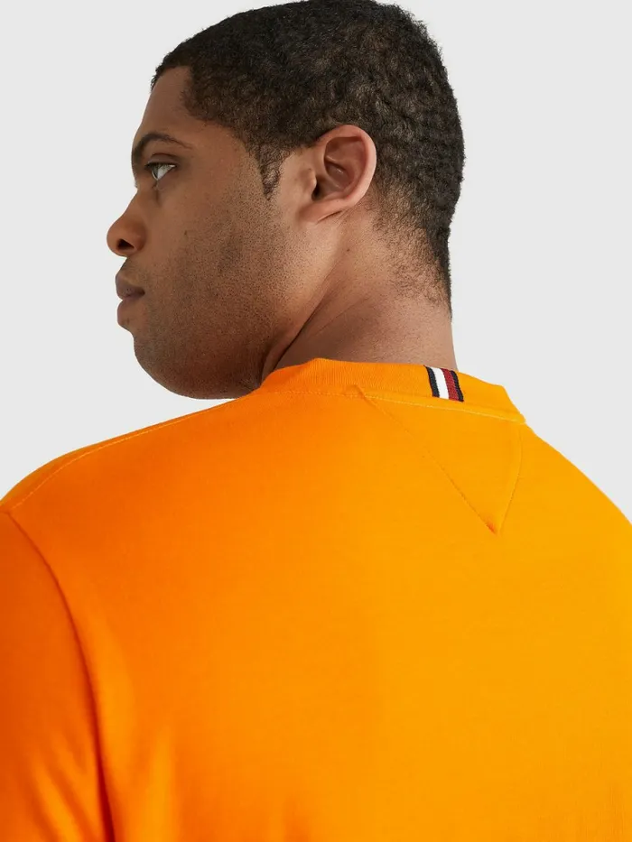 Tommy Hilfiger Plus Icons Logo TShirt Hawaiian Orange Mens Plus Size Clothing
