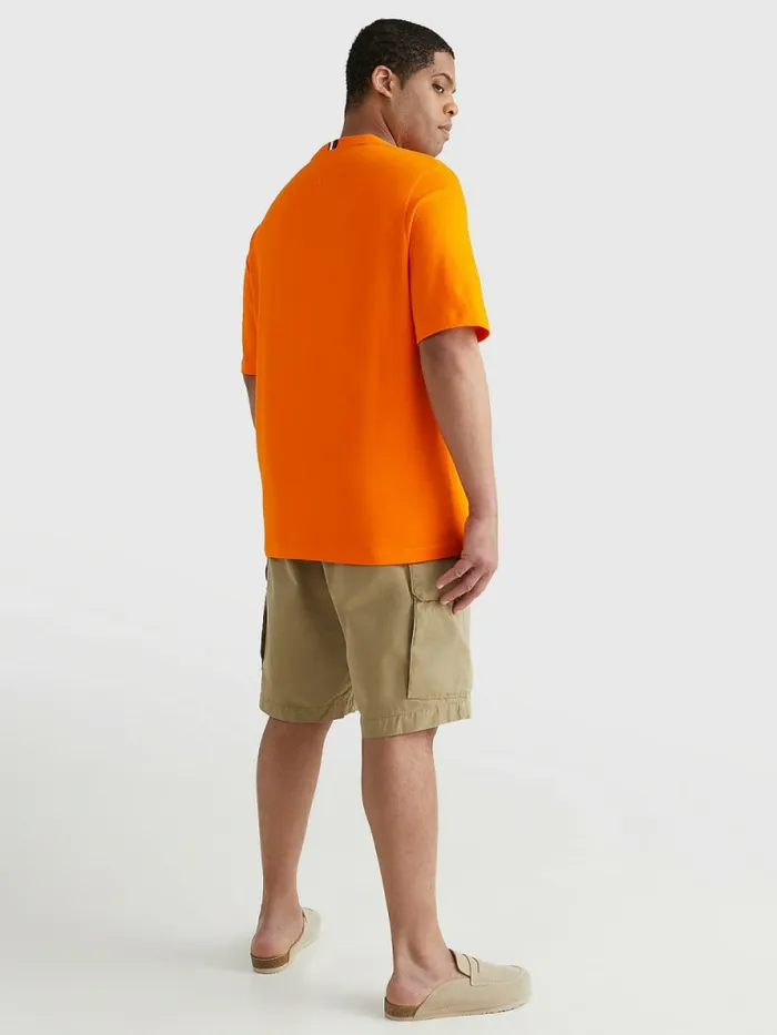 Tommy Hilfiger Plus Icons Logo TShirt Hawaiian Orange Mens Plus Size Clothing