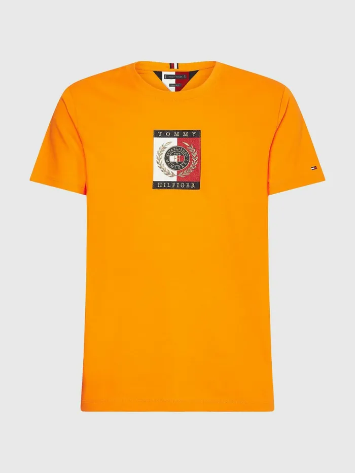 Tommy Hilfiger Plus Icons Logo TShirt Hawaiian Orange Mens Plus Size Clothing